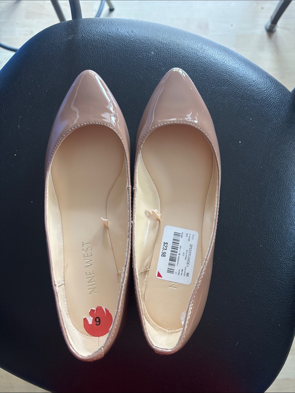 Nine West Blush Patent Pointed-Toe Flats